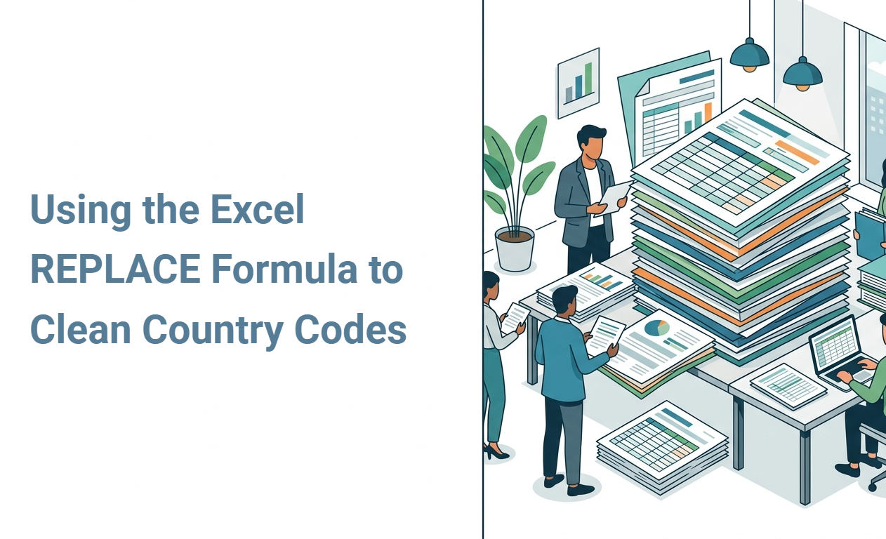 Using the Excel REPLACE Formula to Clean Country Codes
