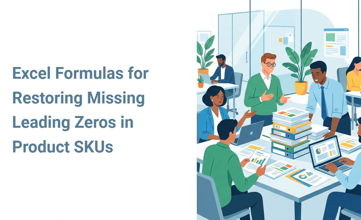 Excel Formulas for Restoring Missing Leading Zeros in Product SKUs