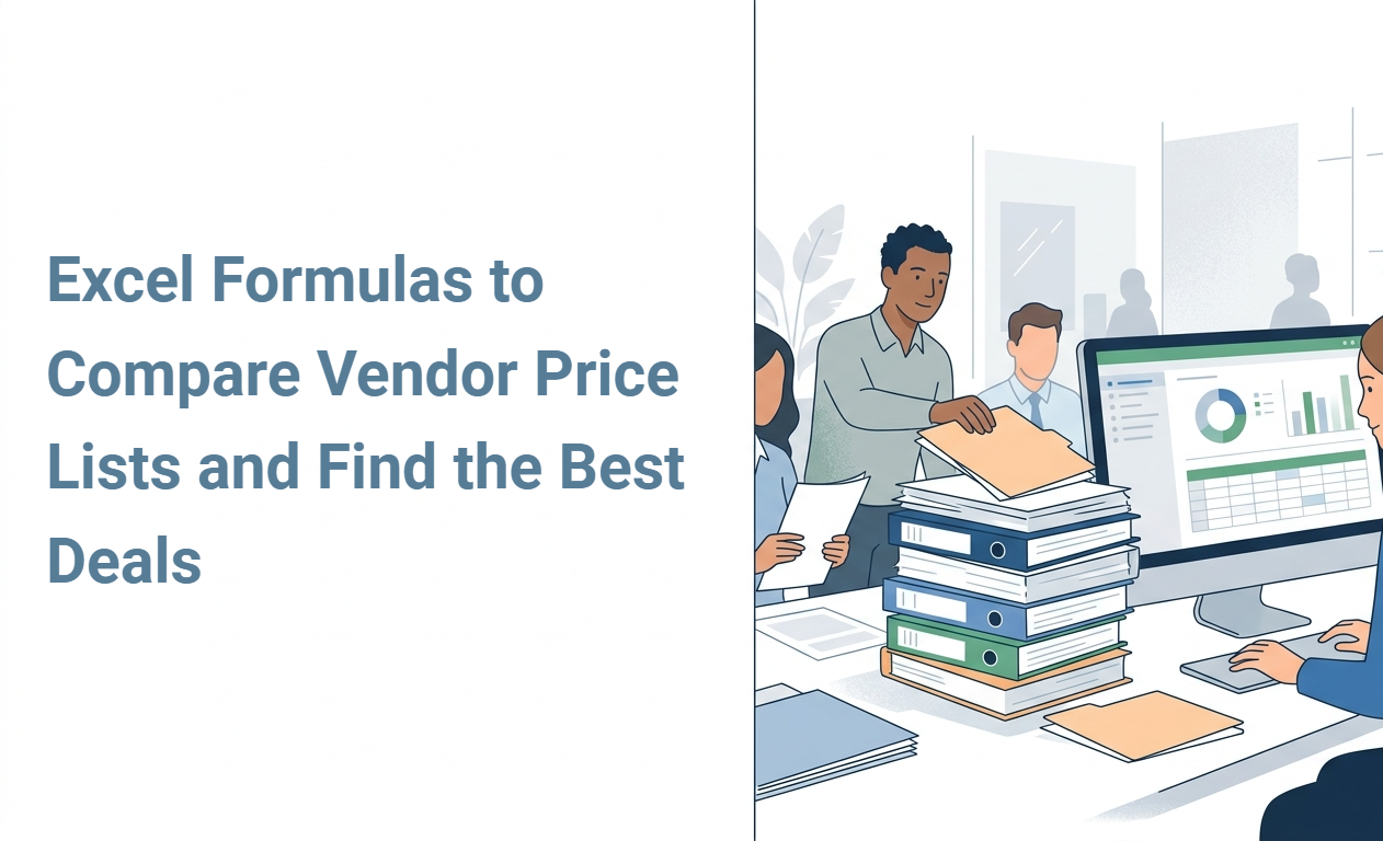 Excel Formulas to Compare Vendor Price Lists and Find the Best Deals