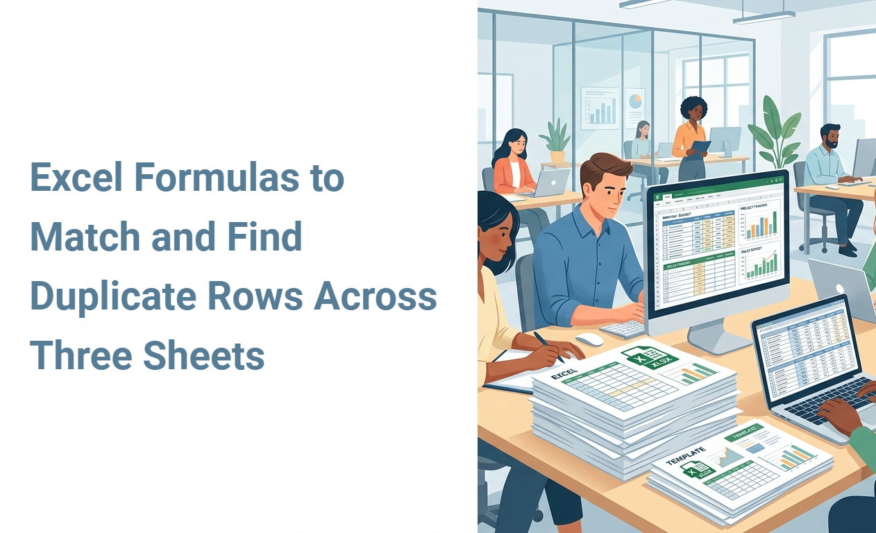Excel Formulas to Match and Find Duplicate Rows Across Three Sheets