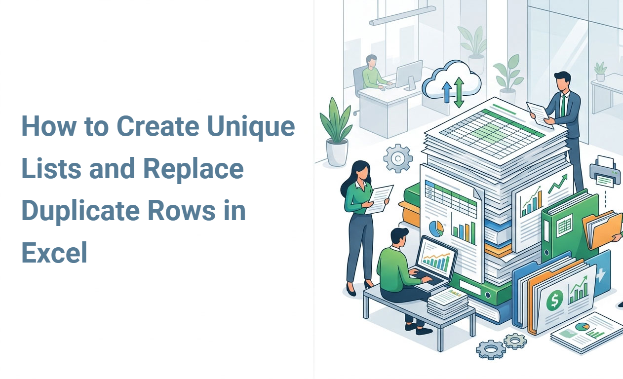 How to Create Unique Lists and Replace Duplicate Rows in Excel