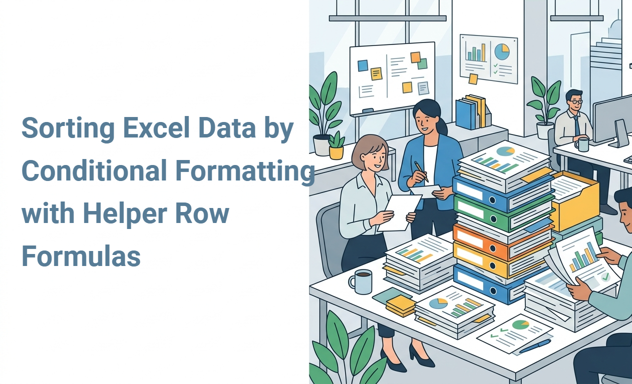 Sorting Excel Data by Conditional Formatting with Helper Row Formulas