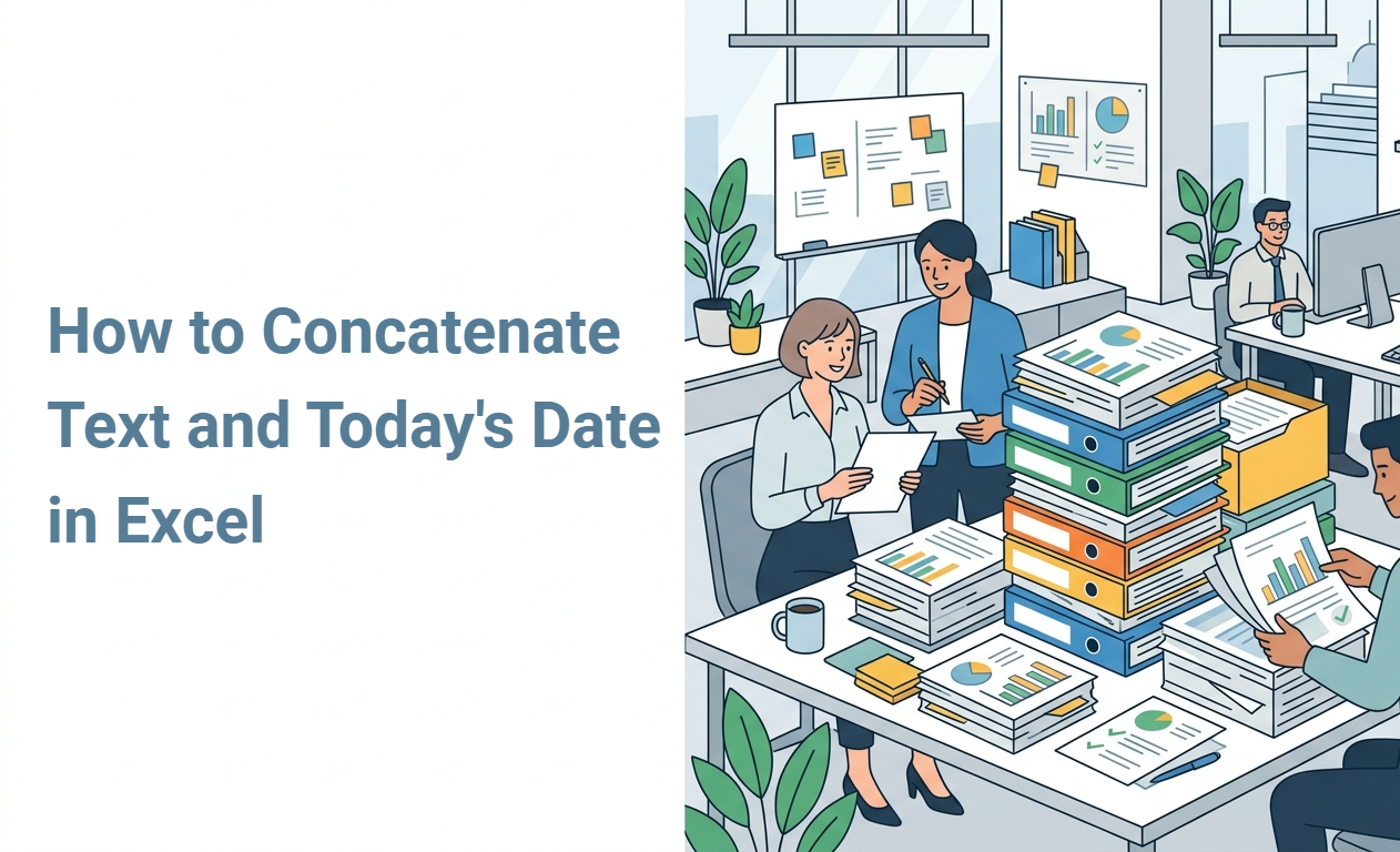 How to Concatenate Text and Today's Date in Excel