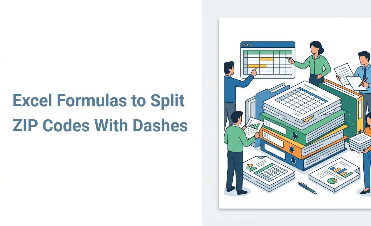Excel Formulas to Split ZIP Codes With Dashes