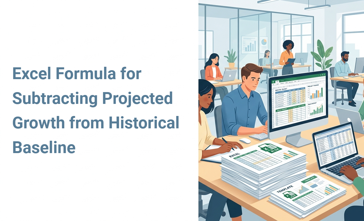 Excel Formula for Subtracting Projected Growth from Historical Baseline