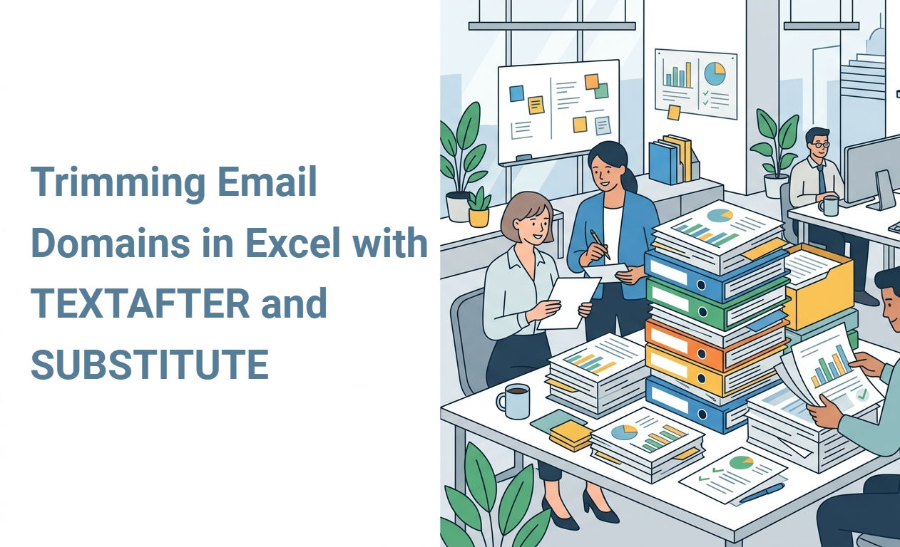 Trimming Email Domains in Excel with TEXTAFTER and SUBSTITUTE