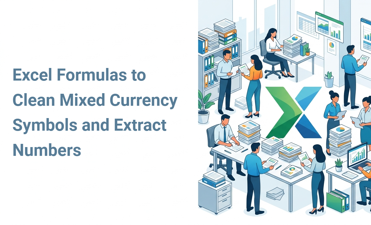 Excel Formulas to Clean Mixed Currency Symbols and Extract Numbers