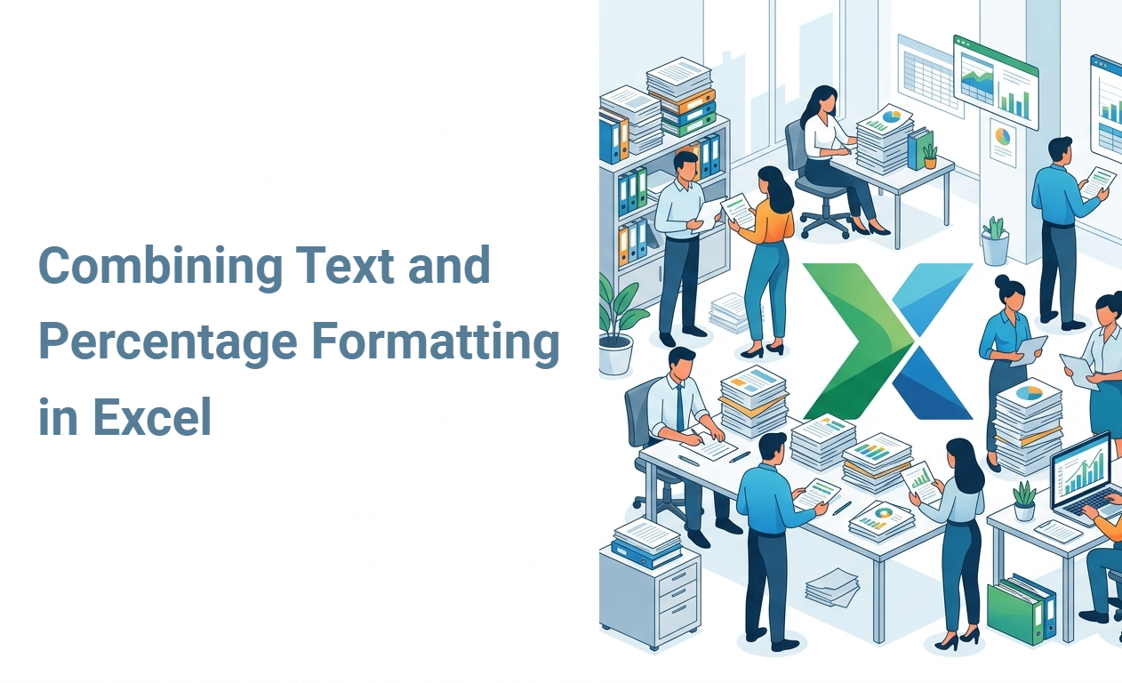 Combining Text and Percentage Formatting in Excel