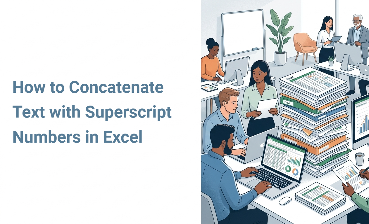 How to Concatenate Text with Superscript Numbers in Excel