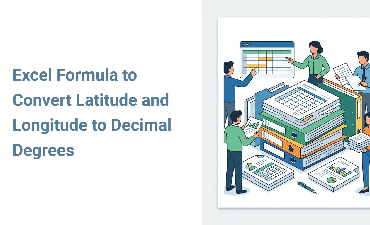 Excel Formula to Convert Latitude and Longitude to Decimal Degrees