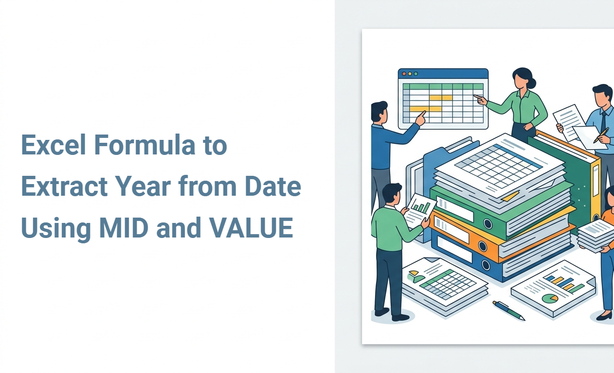 Excel Formula to Extract Year from Date Using MID and VALUE