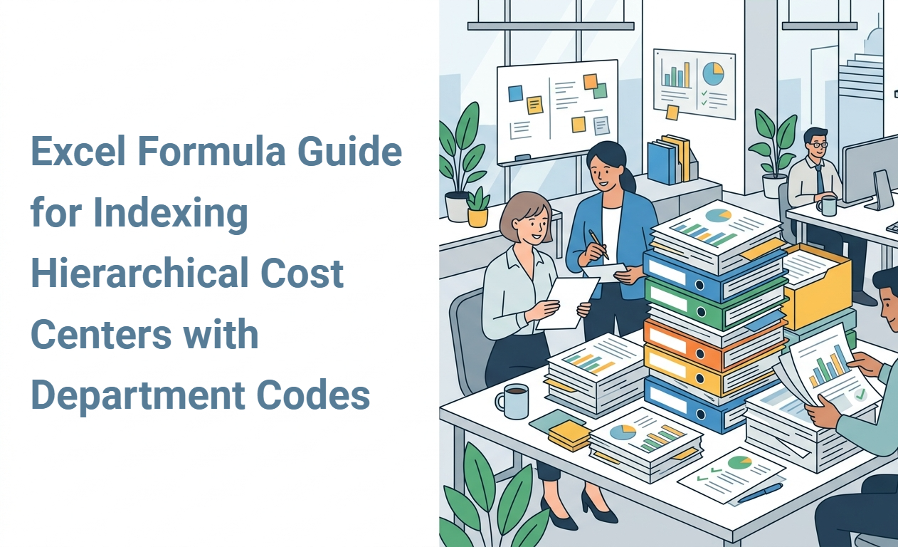 Excel Formula Guide for Indexing Hierarchical Cost Centers with Department Codes