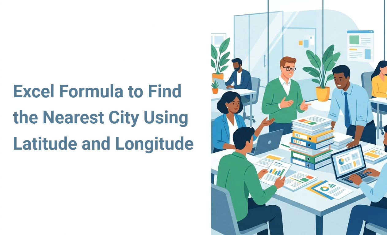 Excel Formula to Find the Nearest City Using Latitude and Longitude
