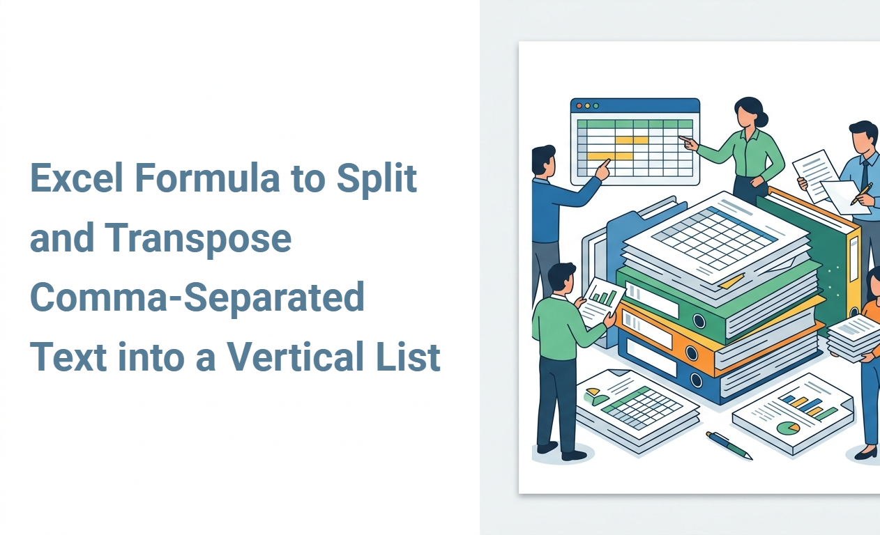 Excel Formula to Split and Transpose Comma-Separated Text into a Vertical List