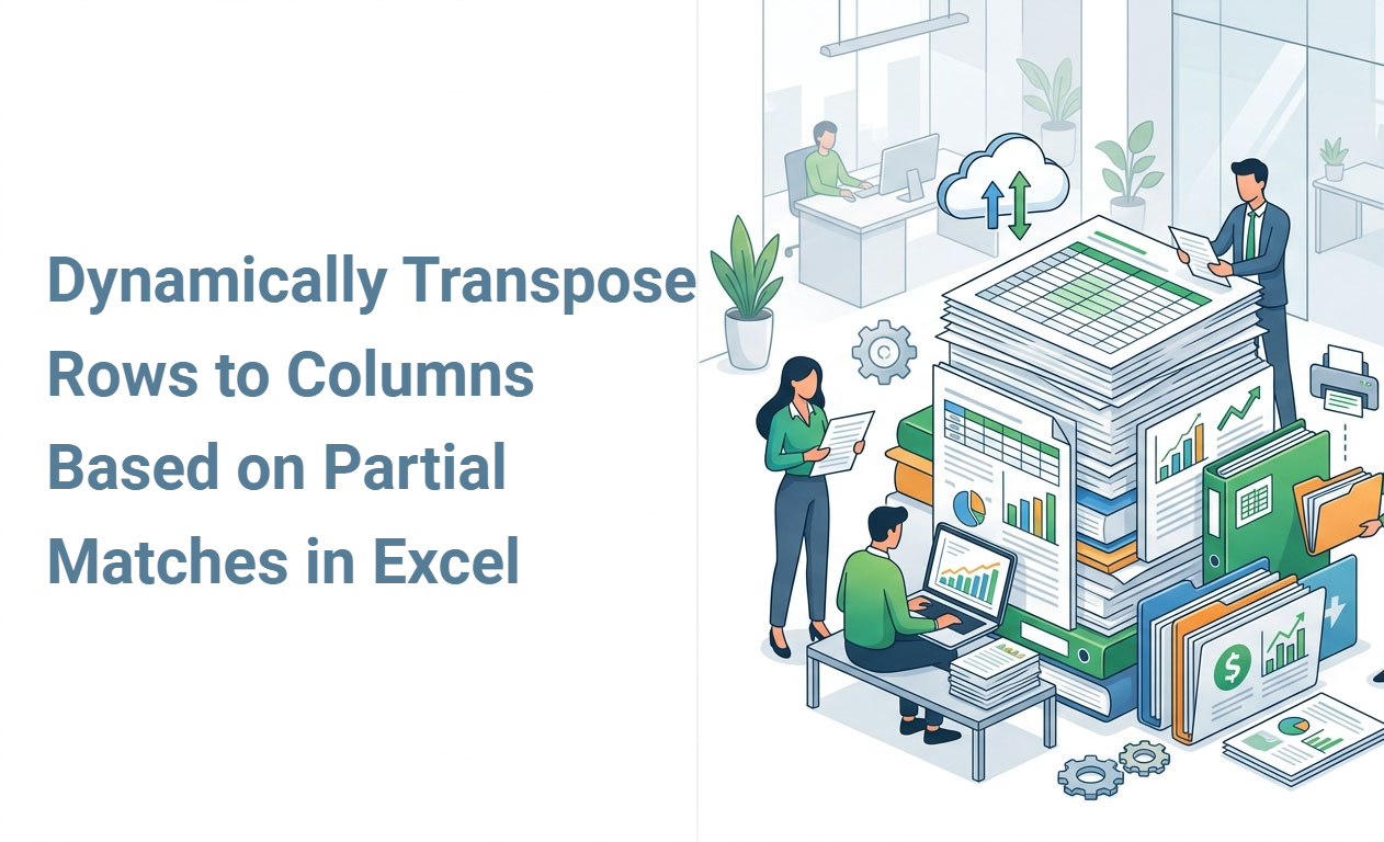 Dynamically Transpose Rows to Columns Based on Partial Matches in Excel