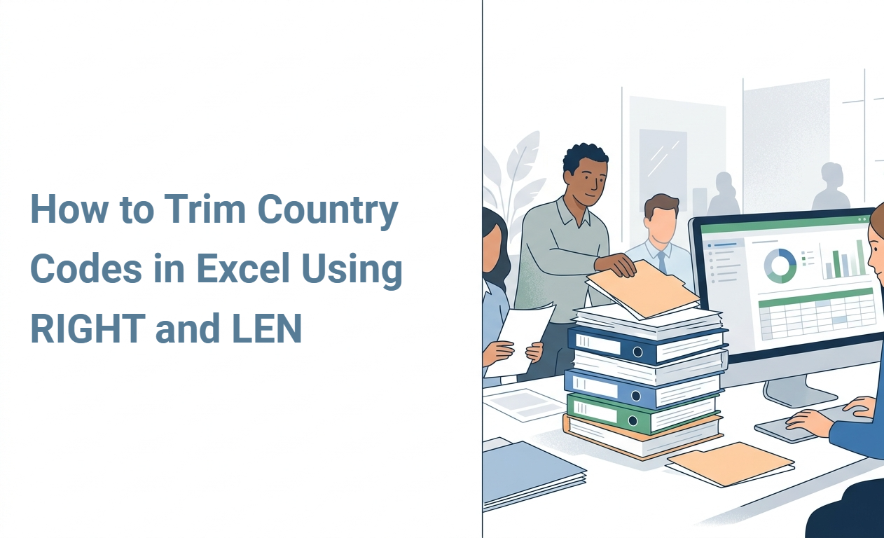 How to Trim Country Codes in Excel Using RIGHT and LEN