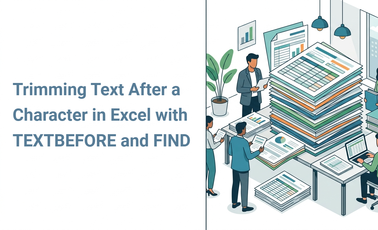 Trimming Text After a Character in Excel with TEXTBEFORE and FIND