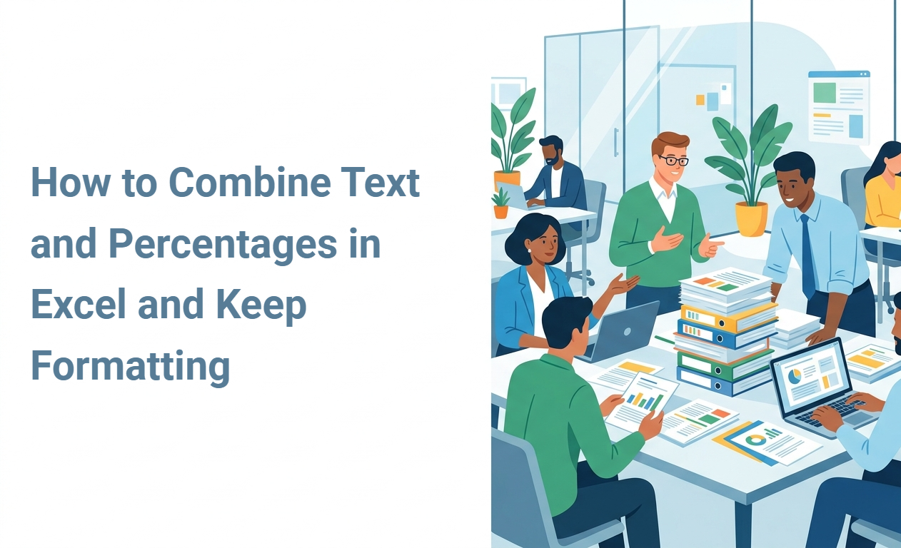 How to Combine Text and Percentages in Excel and Keep Formatting
