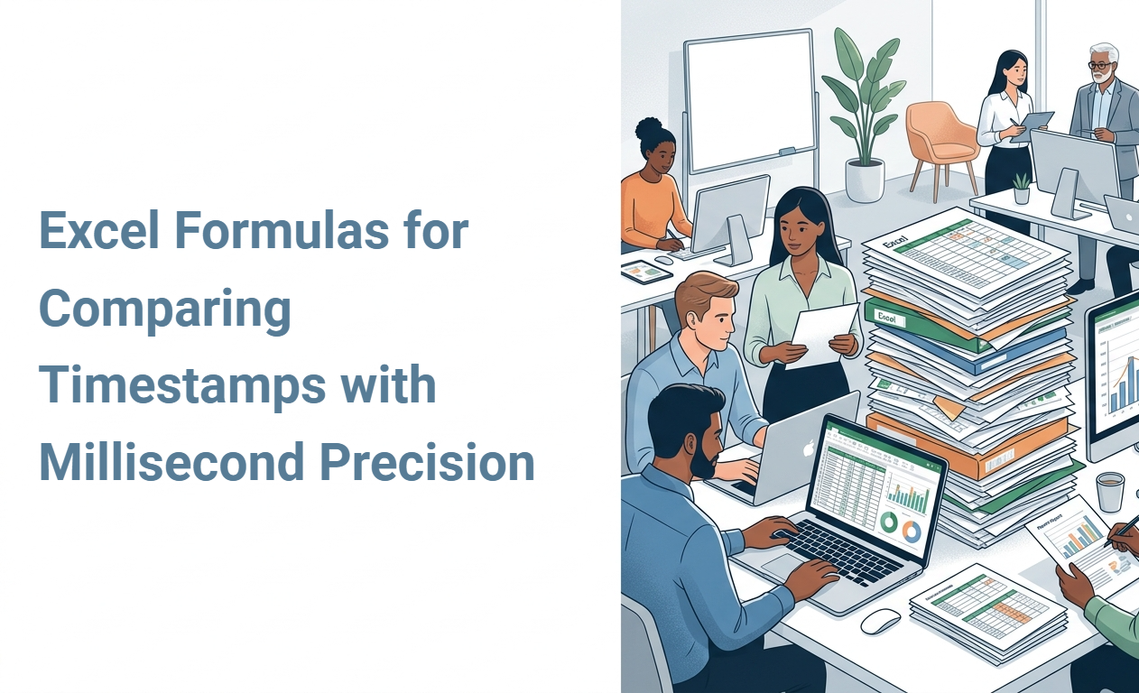 Excel Formulas for Comparing Timestamps with Millisecond Precision