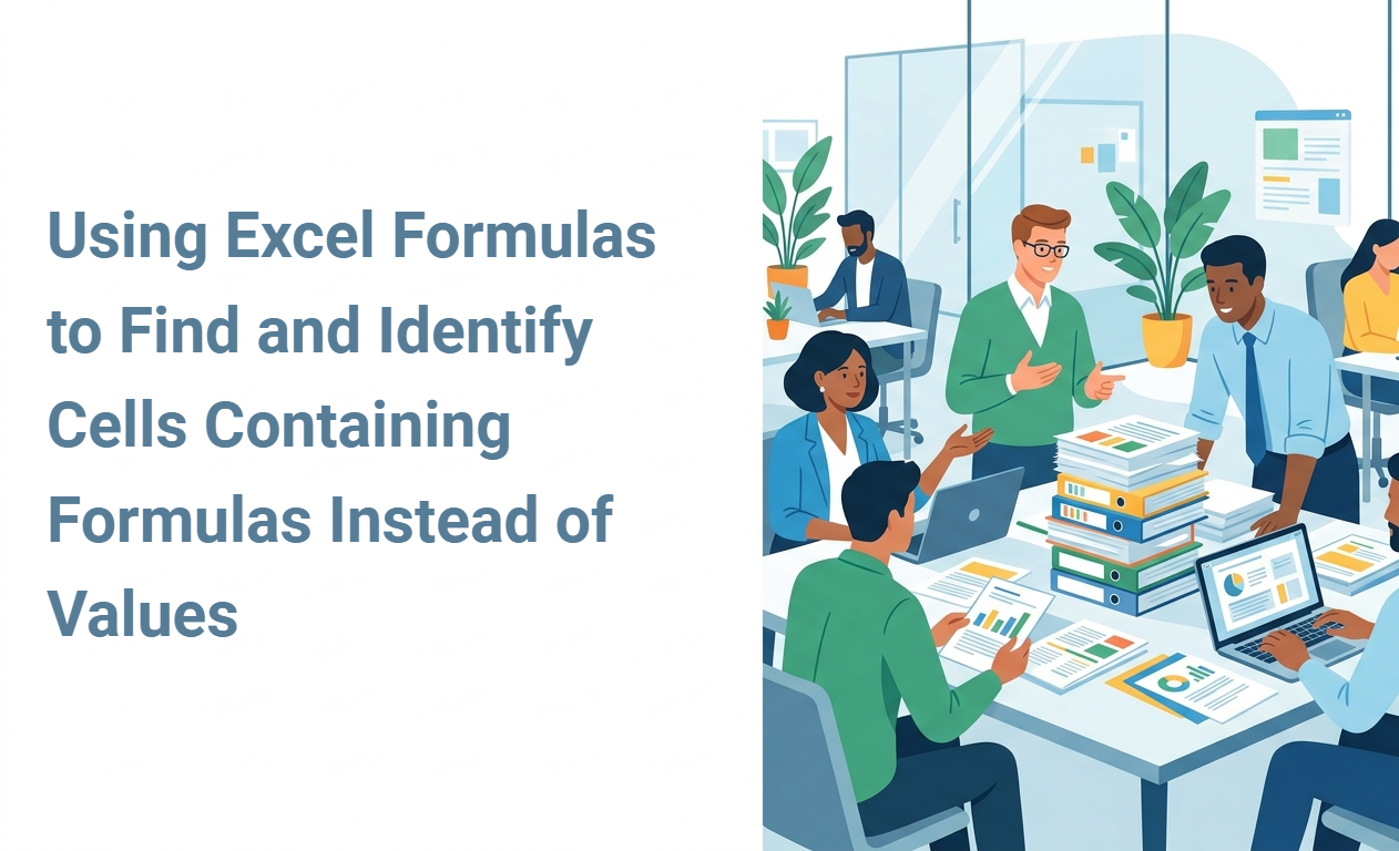 Using Excel Formulas to Find and Identify Cells Containing Formulas Instead of Values