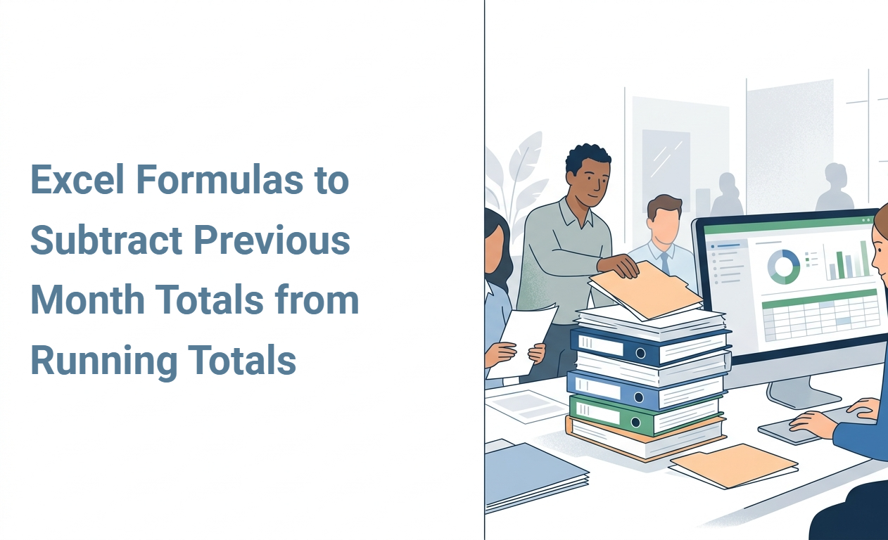 Excel Formulas to Subtract Previous Month Totals from Running Totals
