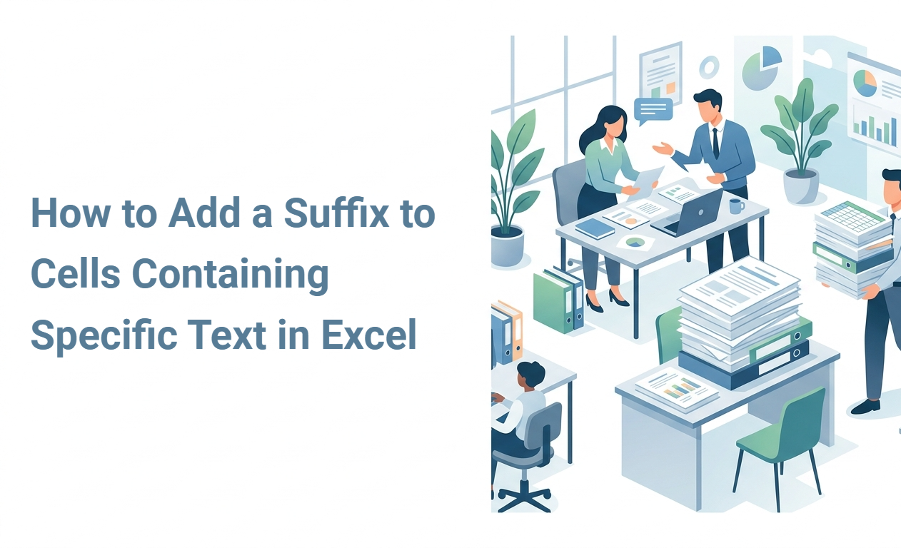 How to Add a Suffix to Cells Containing Specific Text in Excel