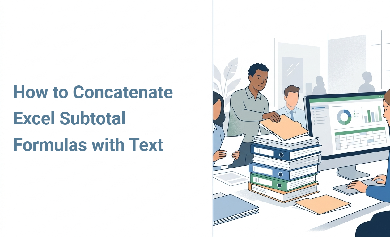 How to Concatenate Excel Subtotal Formulas with Text