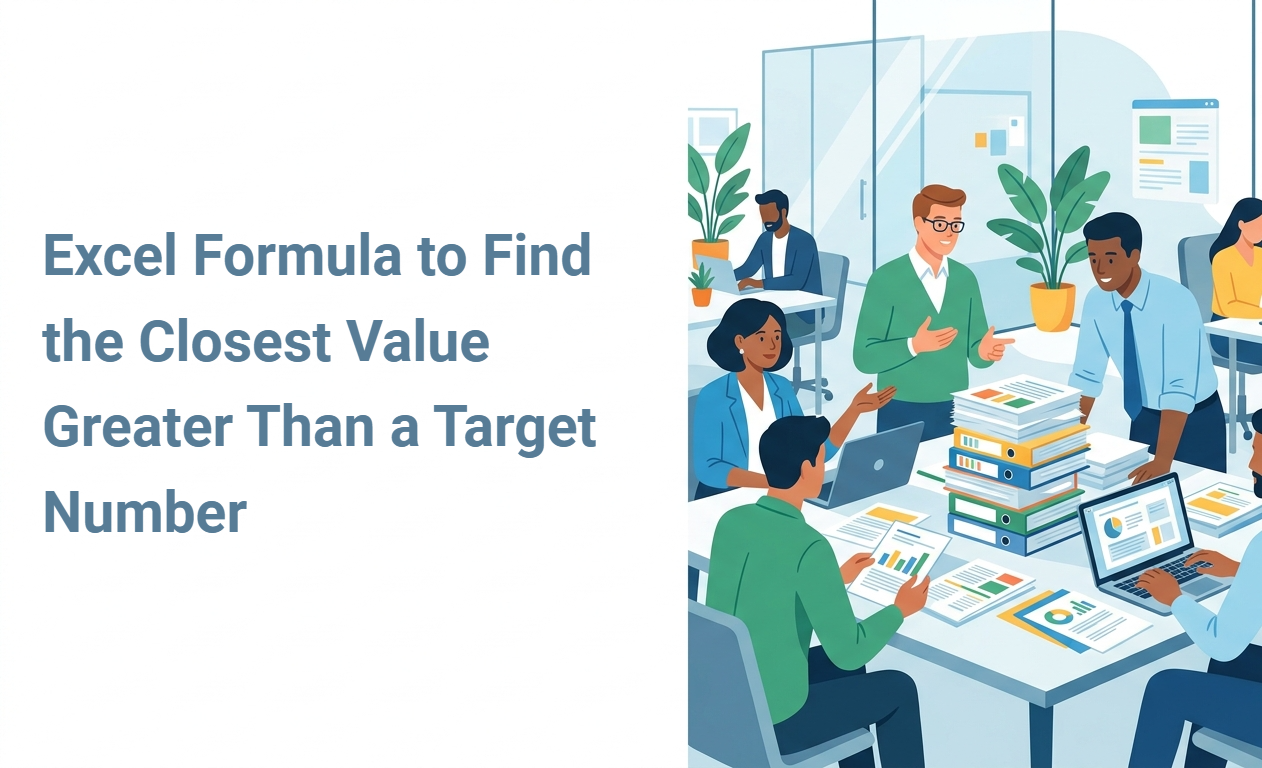 Excel Formula to Find the Closest Value Greater Than a Target Number