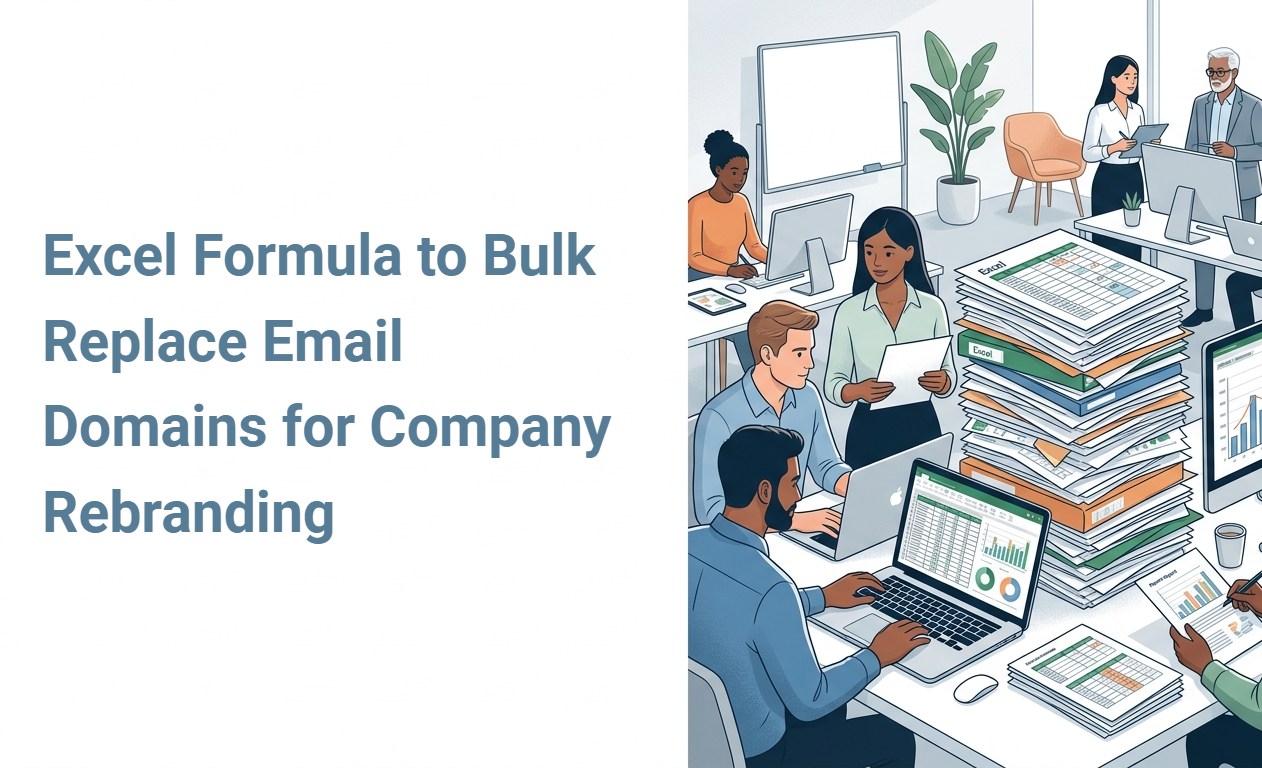Excel Formula to Bulk Replace Email Domains for Company Rebranding