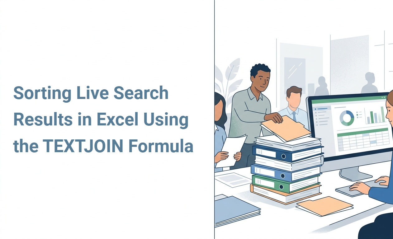 Sorting Live Search Results in Excel Using the TEXTJOIN Formula