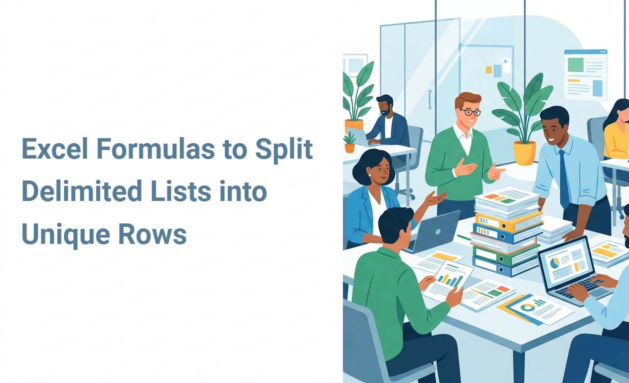 Excel Formulas to Split Delimited Lists into Unique Rows