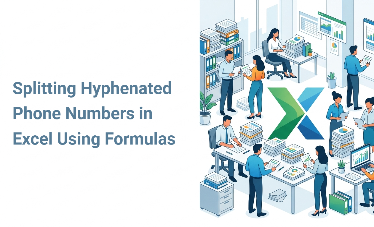 Splitting Hyphenated Phone Numbers in Excel Using Formulas