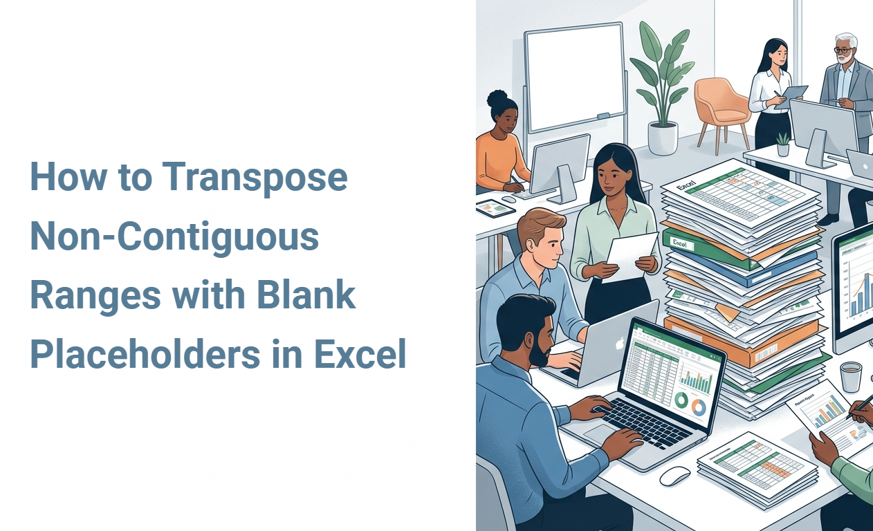 How to Transpose Non-Contiguous Ranges with Blank Placeholders in Excel