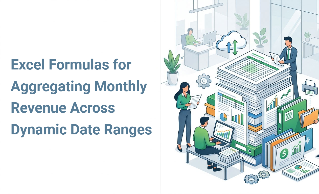 Excel Formulas for Aggregating Monthly Revenue Across Dynamic Date Ranges