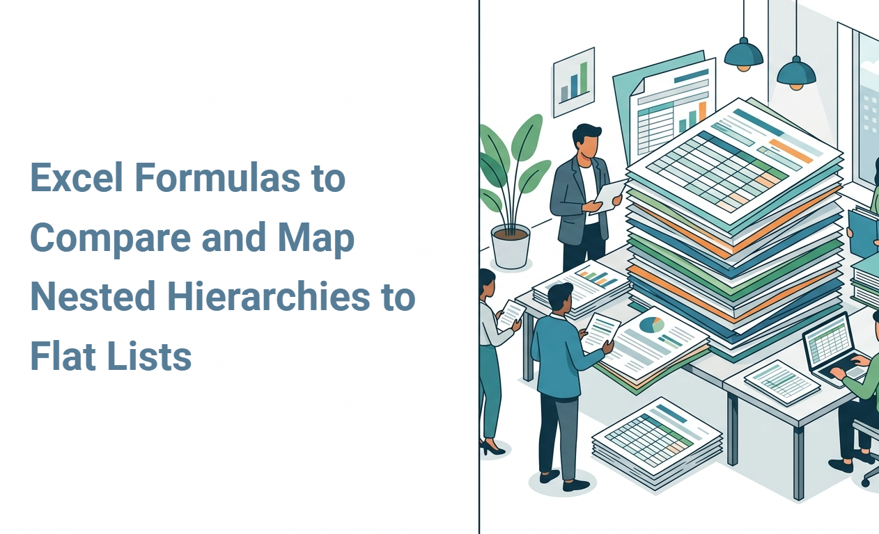 Excel Formulas to Compare and Map Nested Hierarchies to Flat Lists