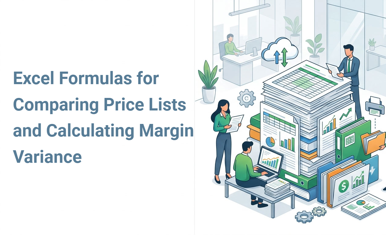 Excel Formulas for Comparing Price Lists and Calculating Margin Variance