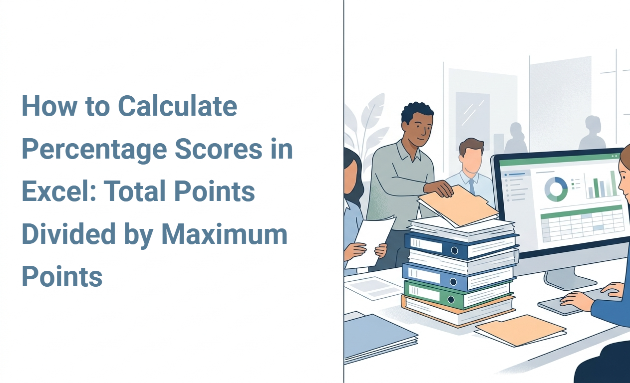 How to Calculate Percentage Scores in Excel: Total Points Divided by Maximum Points