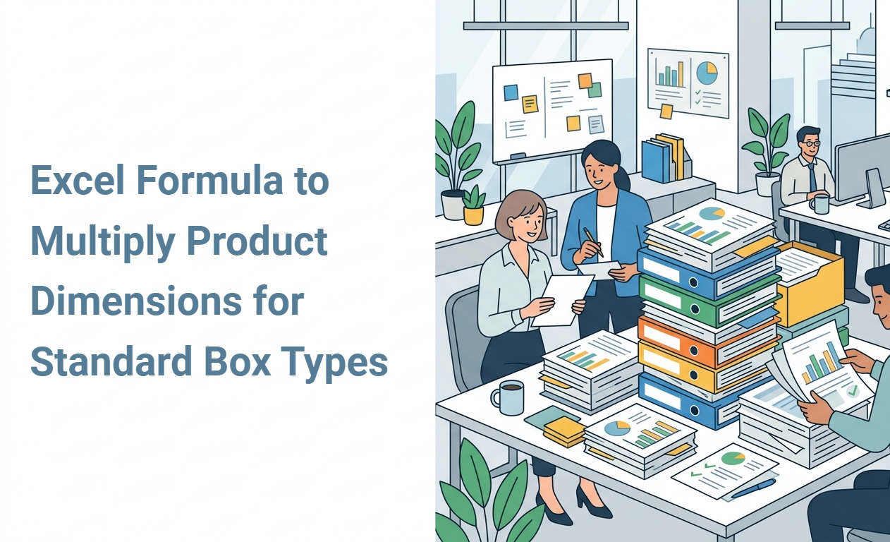 Excel Formula to Multiply Product Dimensions for Standard Box Types