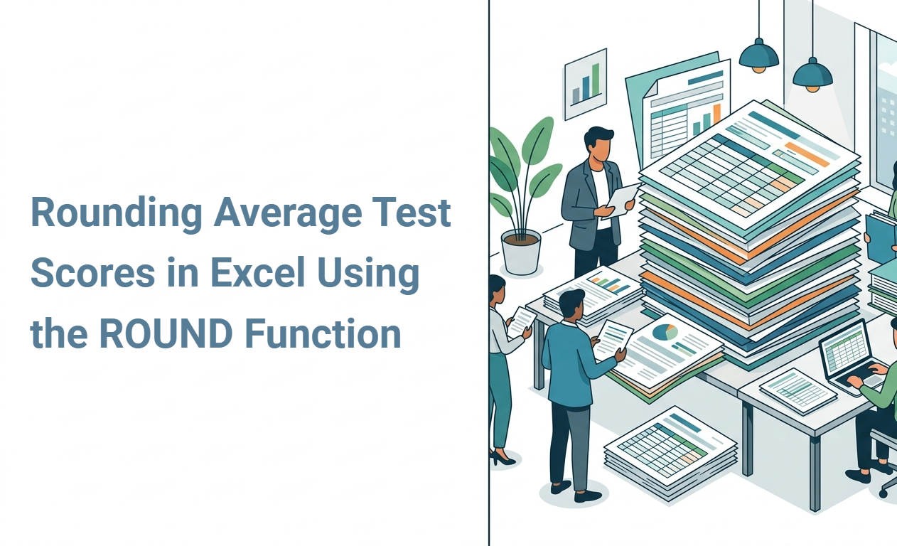Rounding Average Test Scores in Excel Using the ROUND Function