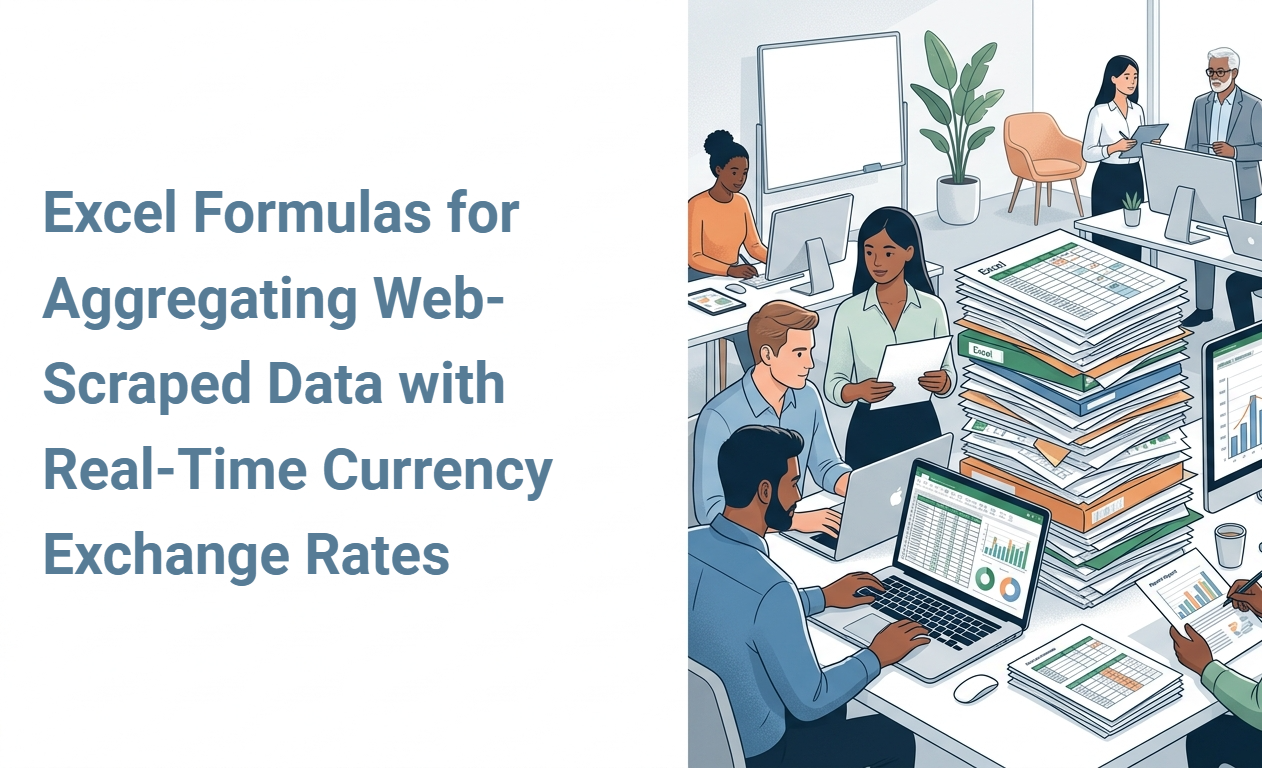 Excel Formulas for Aggregating Web-Scraped Data with Real-Time Currency Exchange Rates