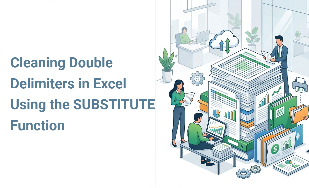 Cleaning Double Delimiters in Excel Using the SUBSTITUTE Function