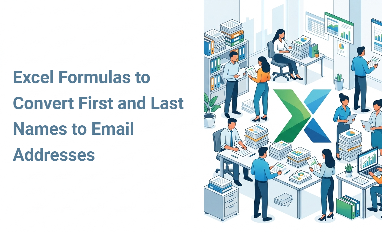 Excel Formulas to Convert First and Last Names to Email Addresses