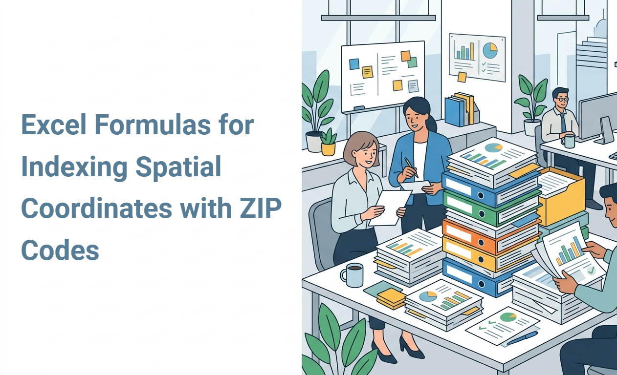 Excel Formulas for Indexing Spatial Coordinates with ZIP Codes