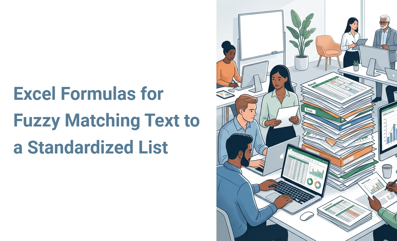 Excel Formulas for Fuzzy Matching Text to a Standardized List