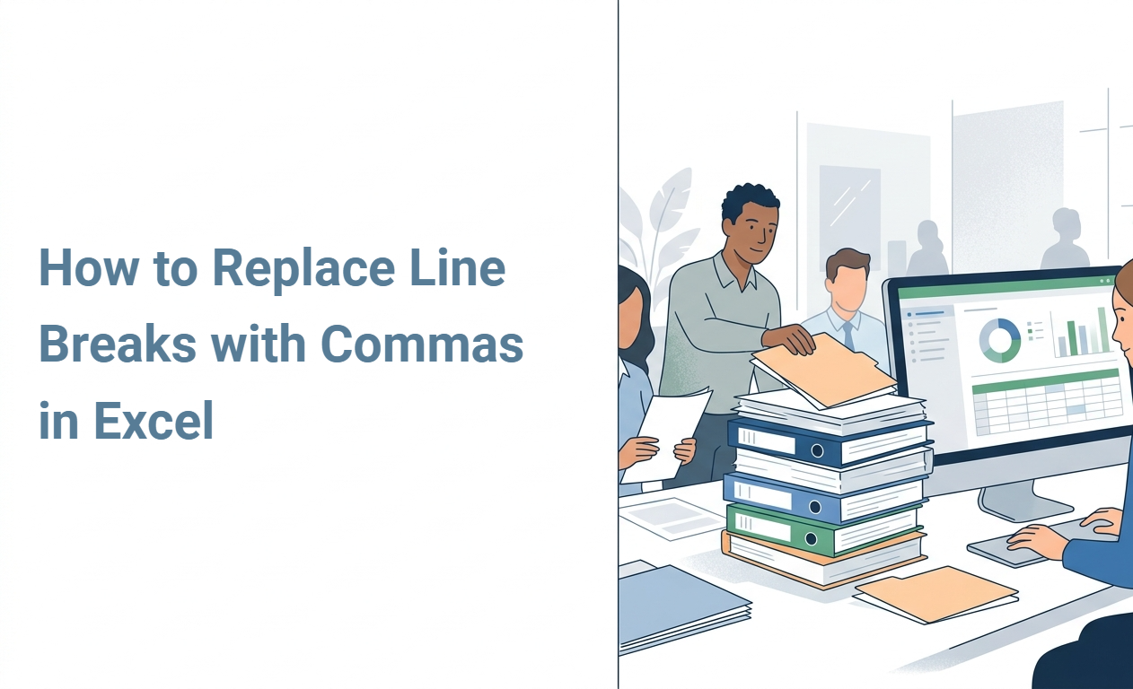 How to Replace Line Breaks with Commas in Excel