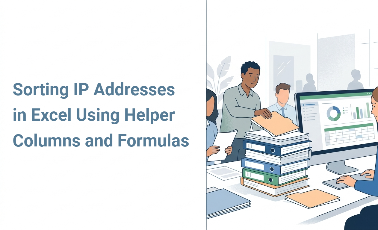 Sorting IP Addresses in Excel Using Helper Columns and Formulas